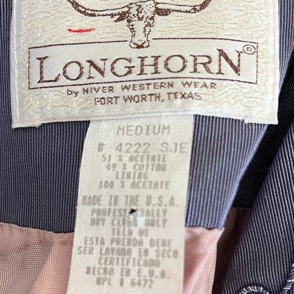 Vintage Longhorn Purple Embroidery Gold-Tone Scroll Claps Western Jacket Sz Med - Picture 2 of 10